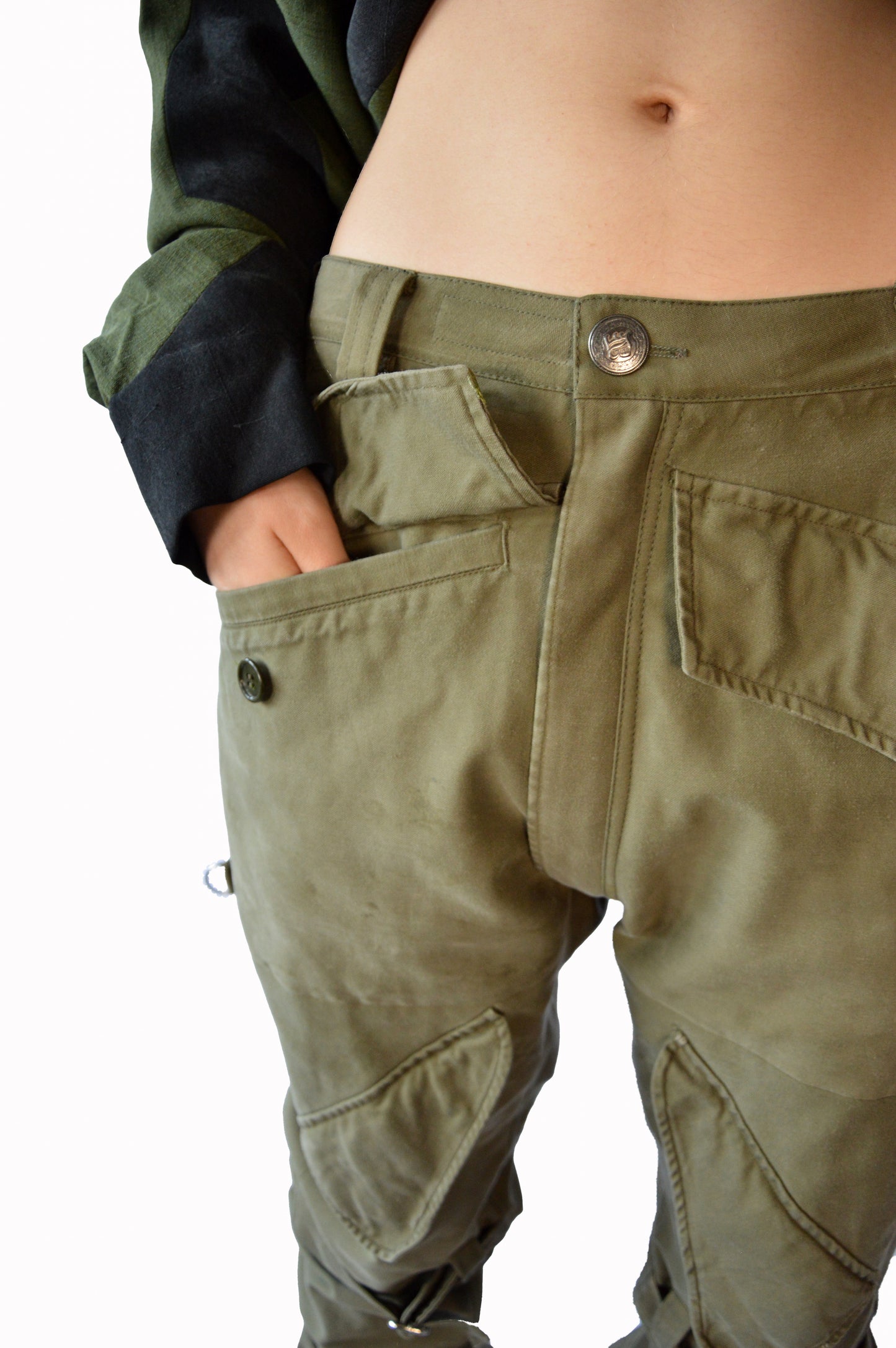 Upcycled Army Bondage trousers