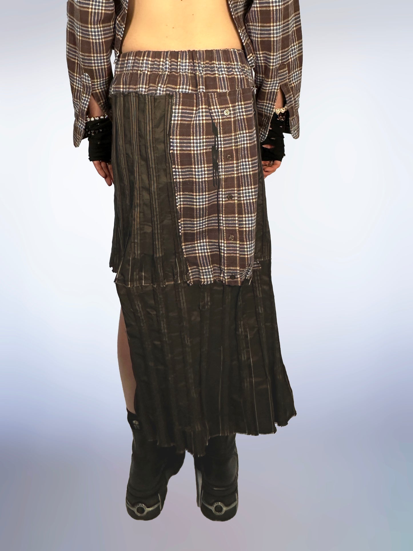 Asymmetrical Taffeta Flannel Skirt