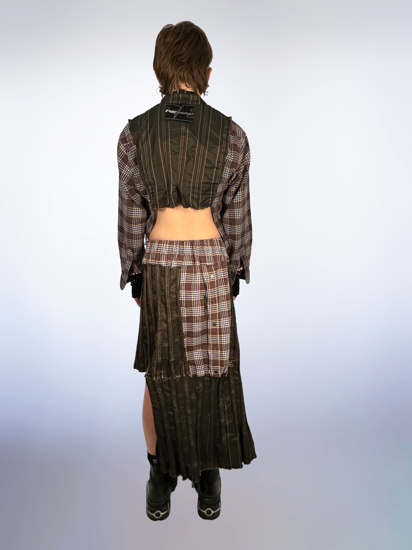 Asymmetrical Taffeta Flannel Skirt