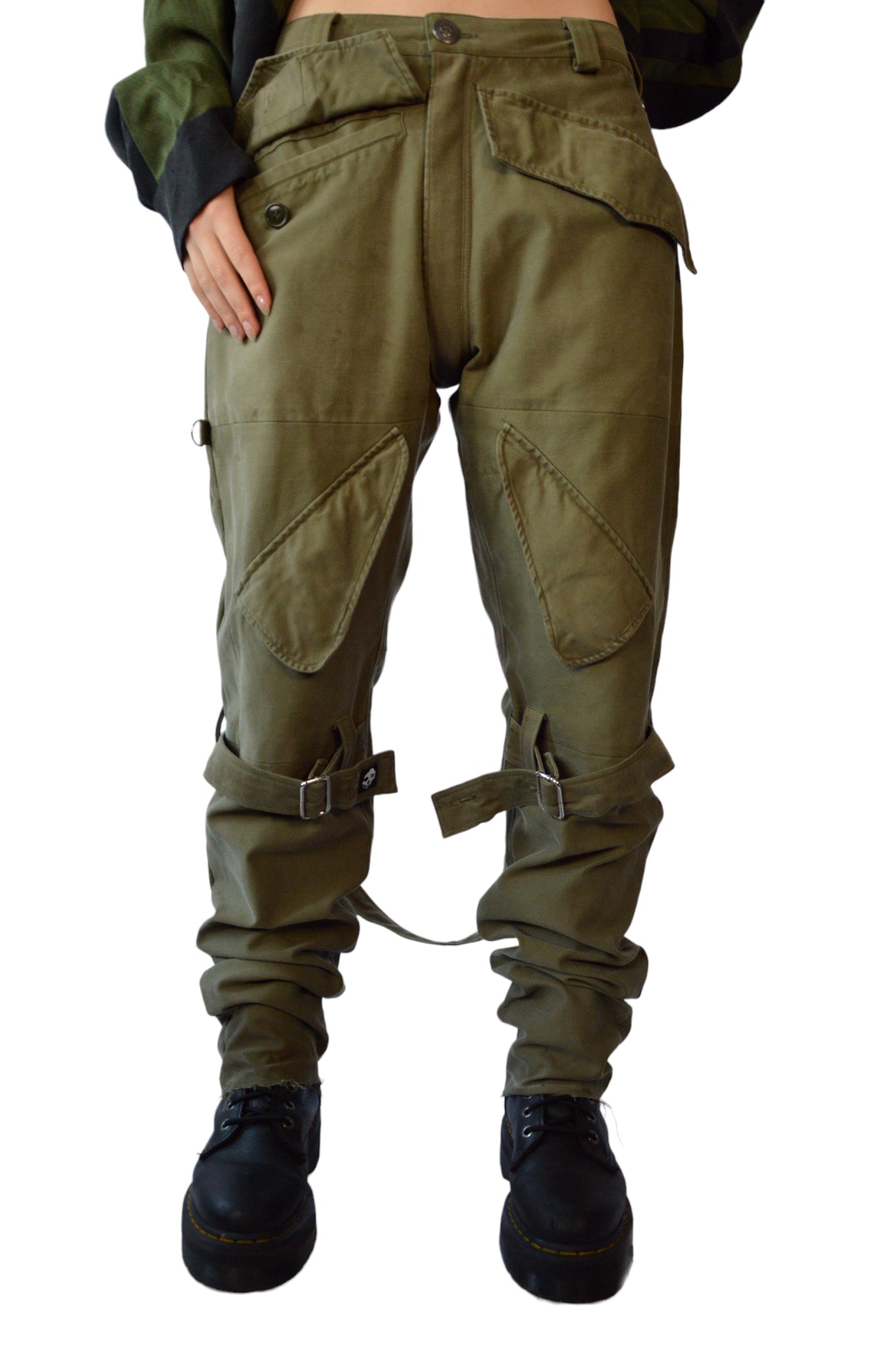 Upcycled Army Bondage trousers